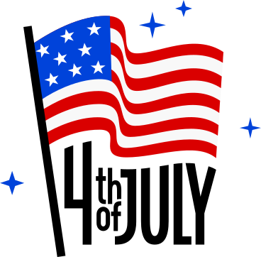 Schriftzug 4. juli mit der amerikanischen flagge und sternentext PNG, SVG