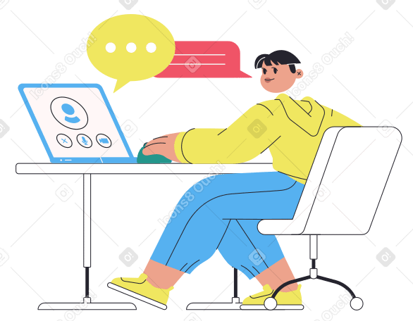Online meetings Illustration in PNG, SVG