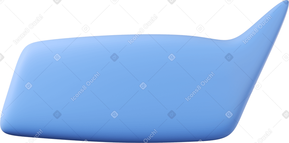 3D Rectangular blue speech bubble from the top right corner