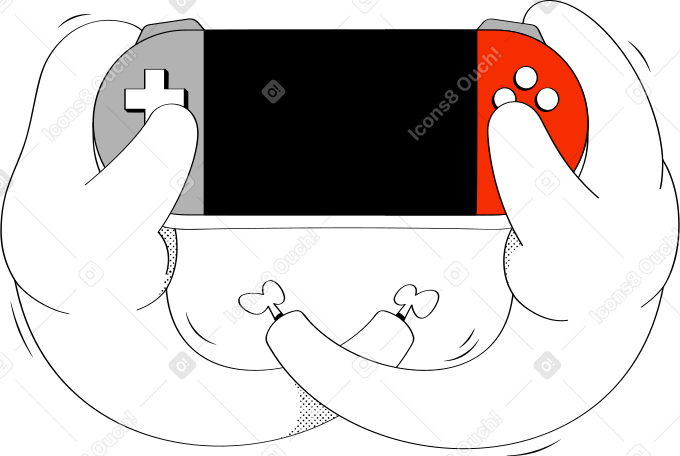 hands holding game console PNG, SVG