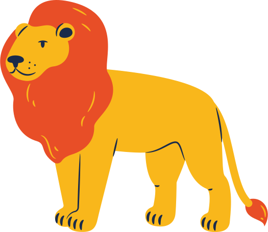 lion standing Illustration in PNG, SVG