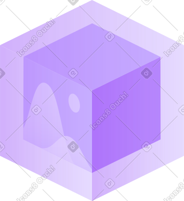 Cube with image icon PNG, SVG