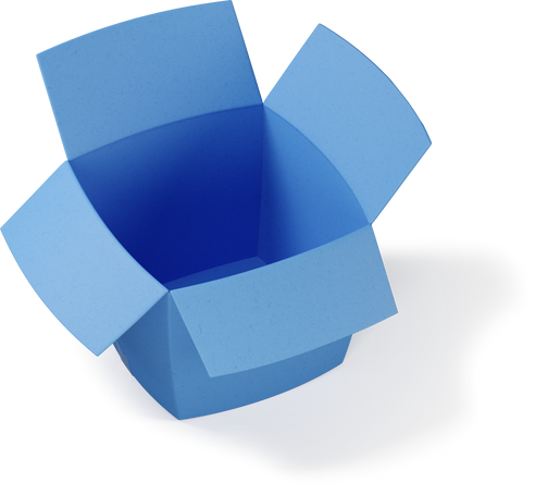Top view of a blue opened box Illustration in PNG, SVG