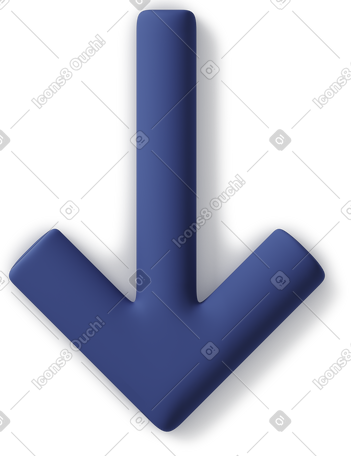 3D blue arrow down icon PNG, SVG