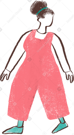 curvy girl walking and looking back Illustration in PNG, SVG