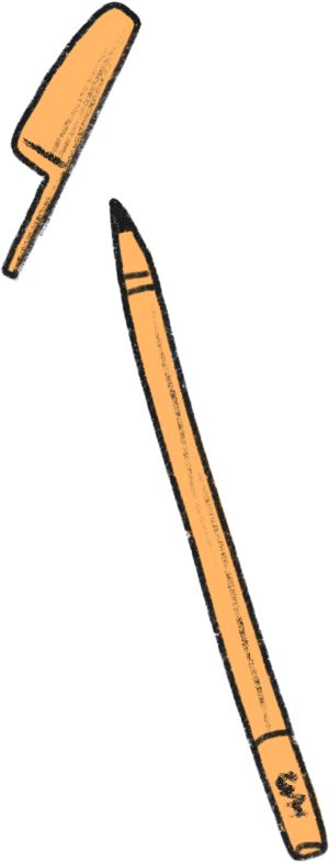 Yellow pen with cap в PNG, SVG