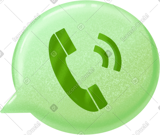 green bubble with phone handset PNG, SVG