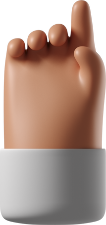 Tanned skin hand pointing up Illustration in PNG, SVG