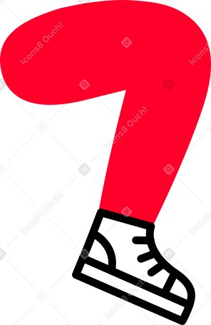 leg of a man in red pants Illustration in PNG, SVG