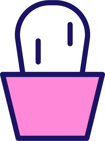 white cactus in a pink pot PNG, SVG