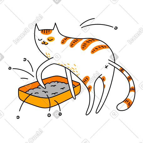 微笑的猫，粪便上有橙色条纹 PNG, SVG