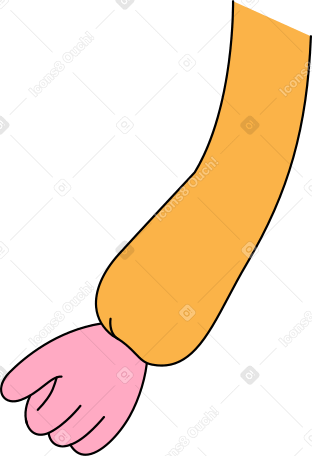 Mão com manga laranja PNG, SVG