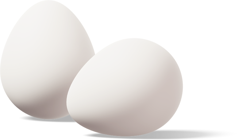 3D Two white eggs Illustration in PNG, SVG