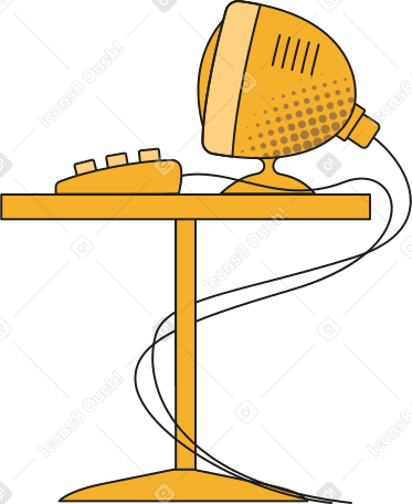 computer-on-a-desk Illustration in PNG, SVG
