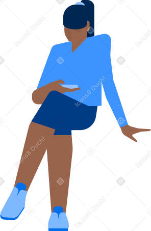 woman with phone Illustration in PNG, SVG