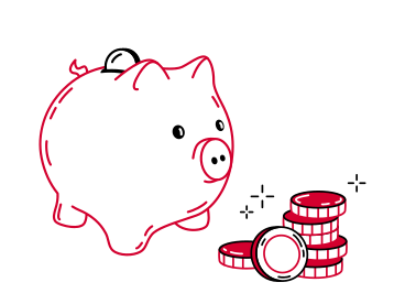 Piggy bank with coins PNG, SVG