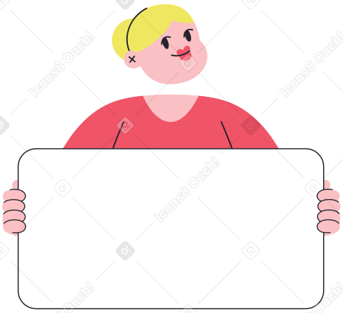 woman with banner PNG, SVG