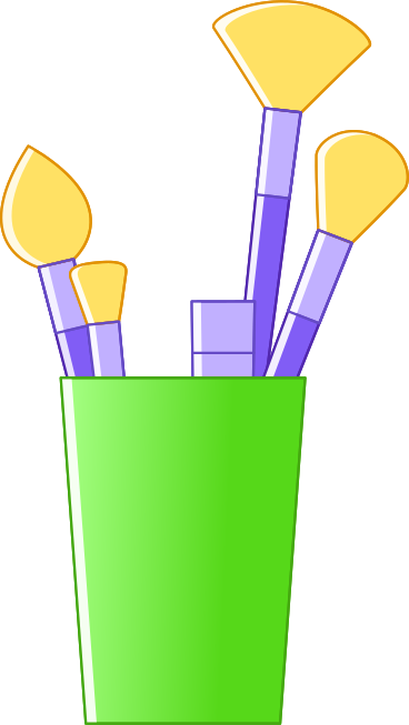 Cup with makeup brushes PNG, SVG