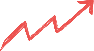 red investment growth arrow PNG, SVG