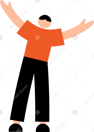 young man spreading his arms PNG, SVG
