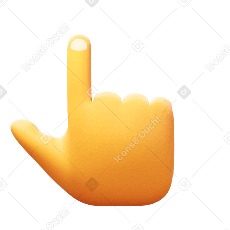 3D index finger Illustration in PNG, SVG