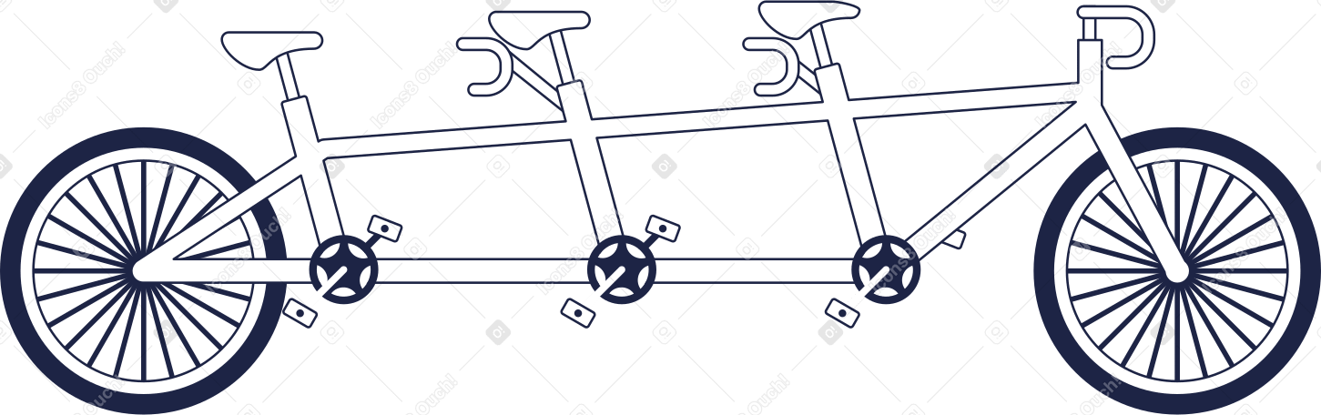 tandem bycicle line в PNG, SVG