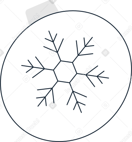 Adorno navideño con copo de nieve PNG, SVG