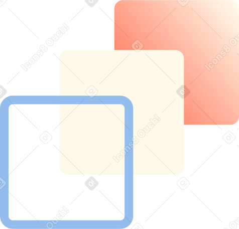 three interface squares Illustration in PNG, SVG