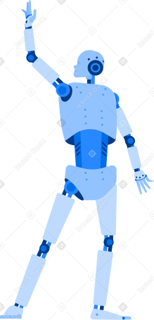 android robot raises his hand and gives five в PNG, SVG