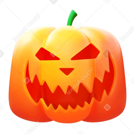 3D pumpkin jack o' lantern Illustration in PNG, SVG