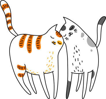hugging cats PNG, SVG
