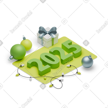 2025 年的礼物和装饰品 PNG, SVG