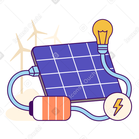 Producing green energy from solar panel PNG, SVG