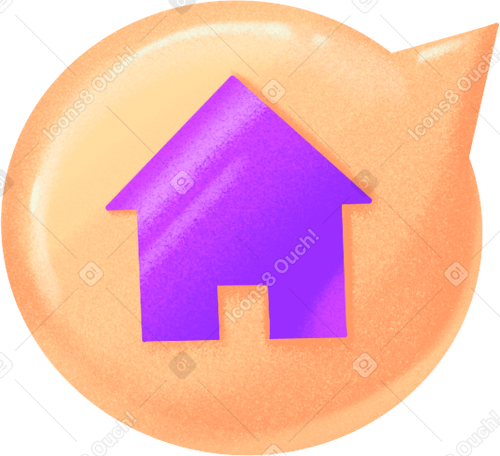Речевой пузырь с домом в PNG, SVG
