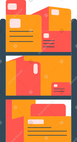 rack with boxes PNG, SVG