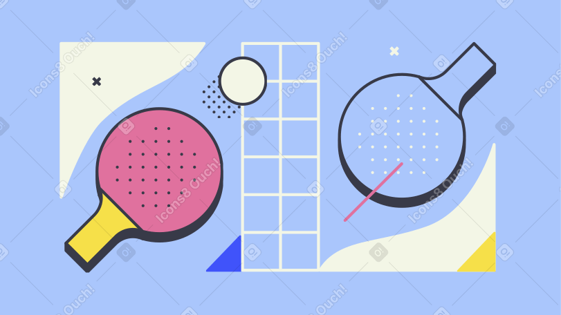 Playing table tennis  animated illustration in GIF, Lottie (JSON), AE
