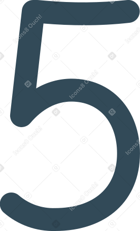 dark blue five Illustration in PNG, SVG