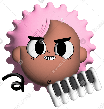 Girl with musical keys PNG, SVG