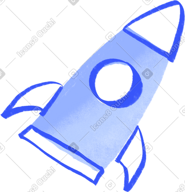 Blue rocket PNG, SVG