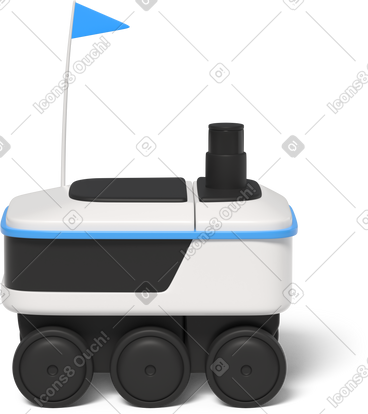 Delivery robot side view PNG, SVG