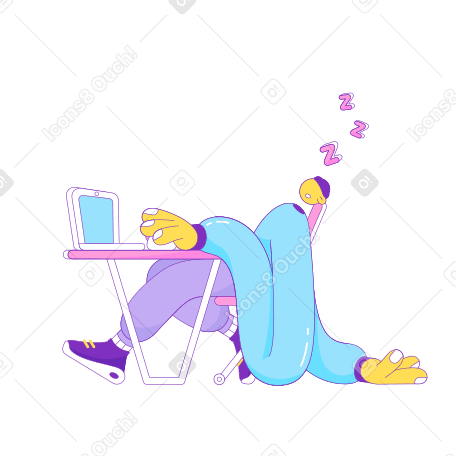 男人在笔记本电脑前睡觉 PNG, SVG