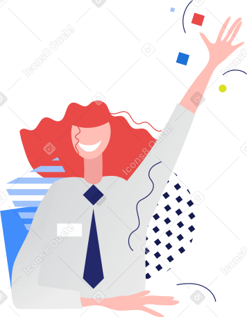 waving woman Illustration in PNG, SVG