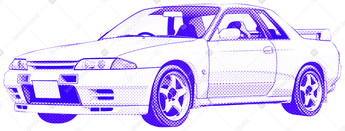 nissan skyline r front view PNG, SVG