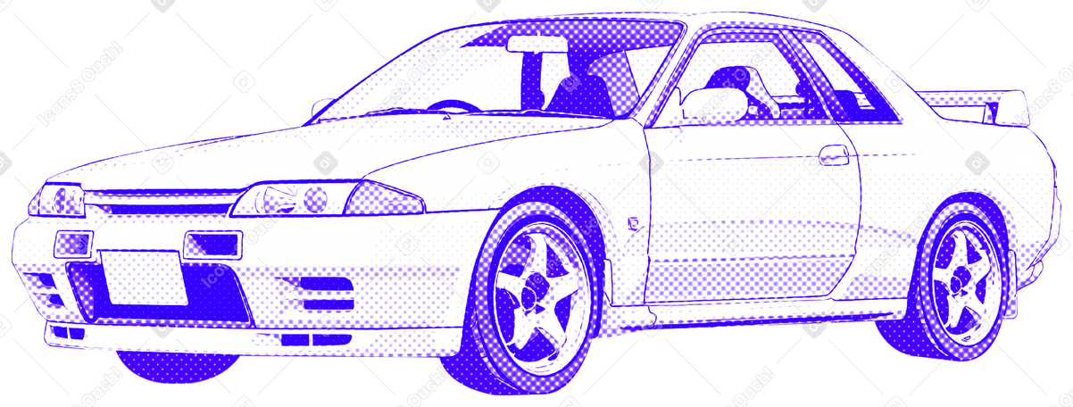 Nissan skyline r вид спереди в PNG, SVG