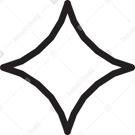 Estrela quadrangular em troke PNG, SVG
