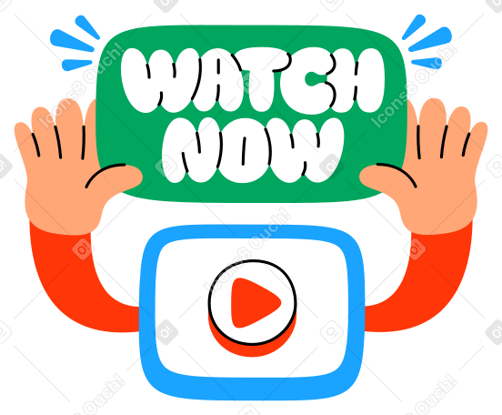 lettering sticker watch now Illustration in PNG, SVG