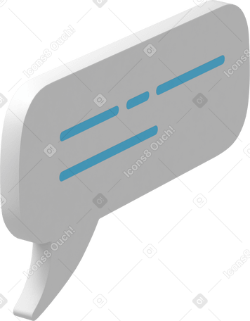 3D White speech bubble to the right PNG, SVG