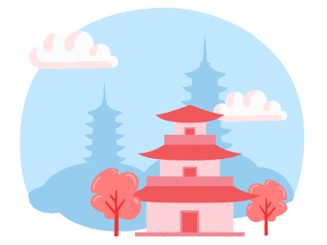 Japanese landscape PNG, SVG