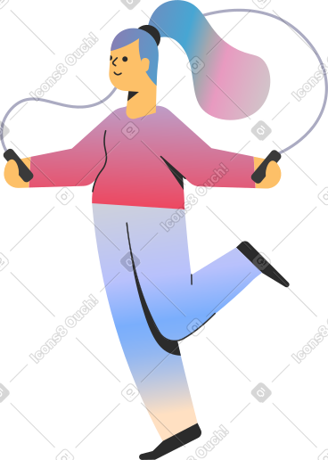 Girl jumping rope PNG, SVG