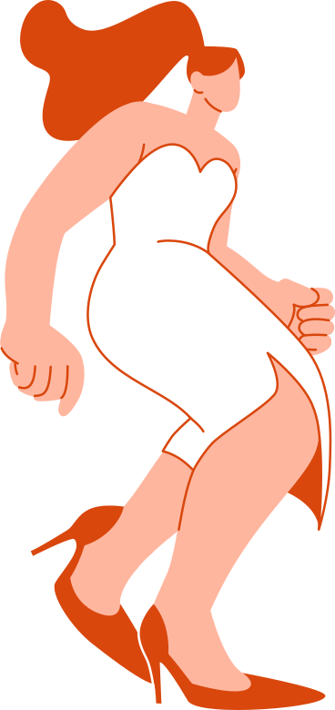 dancing woman in evening dress and heels PNG, SVG